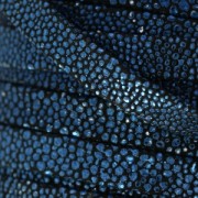 Laccetto cuoio effetto scamosciato imitazione pesce 10 mm Blu metallizzato x 50cm