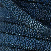 Laccetto cuoio effetto scamosciato imitazione pesce 10 mm Blu metallizzato x 50cm