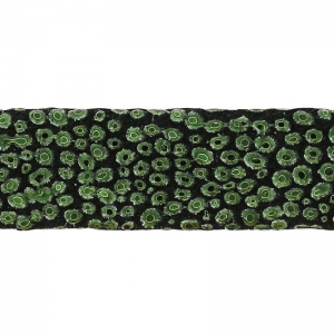 Laccetto cuoio effetto scamosciato imitazione pesce 10 mm Kaki metallizzato x 50cm