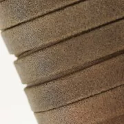 Laccetto doppio in cuoio effetto scamosciato iridato 10 mm Marrone 50cm