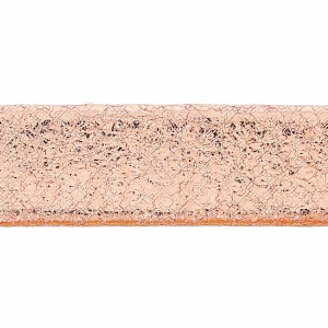 Laccetto cuoio effetto scamosciato metalizzato screpolato 10 mm Pink Gold x 50cm