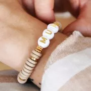 Perle rondelle in ceramica Heishi 8,5 mm Tappetino di sabbia x20