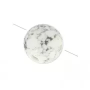 Perlina Perle gourou trois trous 8 mm Howlite x1