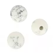 Perlina Perle gourou trois trous 8 mm Howlite x1