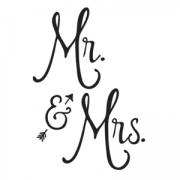 Trasfert autodesivo Mr & Mrs 24.8x17 cm Nero x1