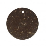 Pendenti cocco dischi 30 mm Marrone scuro x4