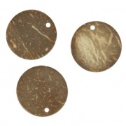 Pendenti cocco dischi 23 mm Marrone x5