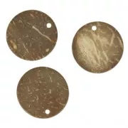 Pendenti cocco dischi 23 mm Marrone x5
