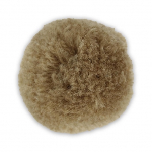 Pompon rotondo sintetico cm.3 Beige scuro x1