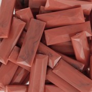 Cabochon sintetico baguette 30x10 mm imitazione Marmo Corallo x1