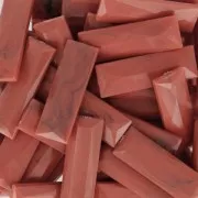 Cabochon sintetico baguette 30x10 mm imitazione Marmo Corallo x1