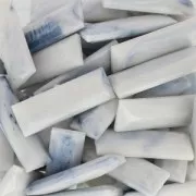 Cabochon sintetico baguette 24x8 mm imitazione Marmo Light Blue x1