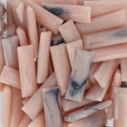 Cabochon sintetico baguette 24x8 mm imitazione Marmo rosa x1