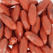 Olive sintetica sfaccettata 24x10 mm imitazione marmo Corallo x1