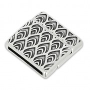 Chiusura magnetica motivo Coda di pavone mm.24 per laccetto mm.20 Placcatura argento antico