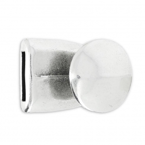 Chiusura tonda per cordone 2 mm Placcatura argento antico x1