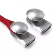 Chiusura tonda per cordone 2 mm Placcatura argento antico x1