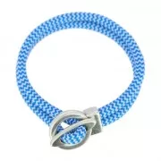 Chiusura a T barra per cordone mm. 5 Placcatura Argento Antico x1