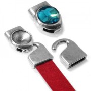 Chiusura a gancio per lacceto mm.5 e rivoli 1122 12 mm Placcatura Argento Antico x1