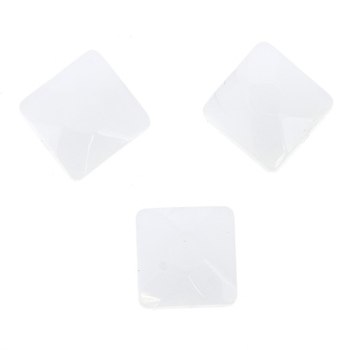 Quadrato sfaccettato mm.10 White Opal x10