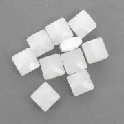 Quadrato sfaccettato mm.10 White Opal x10