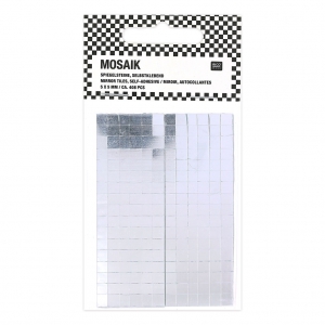Set di 408 mosaici specchio di vetro quadrato 5x5 mm autoadesivo x1