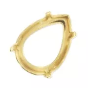 Castone PureCrystal 4320 pera mm. 10x7 dorato