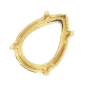 Castone PureCrystal 4320 pera mm. 10x7 dorato