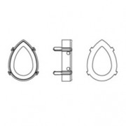 Castone PureCrystal 4320 pera mm. 10x7 dorato