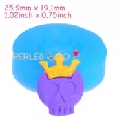 Mini stampo silicone mm. 25,9x19, Teschio con corona