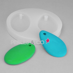 Mini stampo silicone pendenti goccia e ovale 55x32 mm