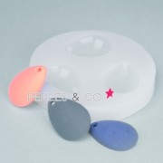 Mini stampo silicone 3 pendenti goccia 28x20 mm|raw }}