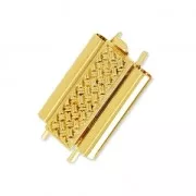 Chiusura Beadslide per tessitura di perle a clip decorato 18x13mm dorato x1