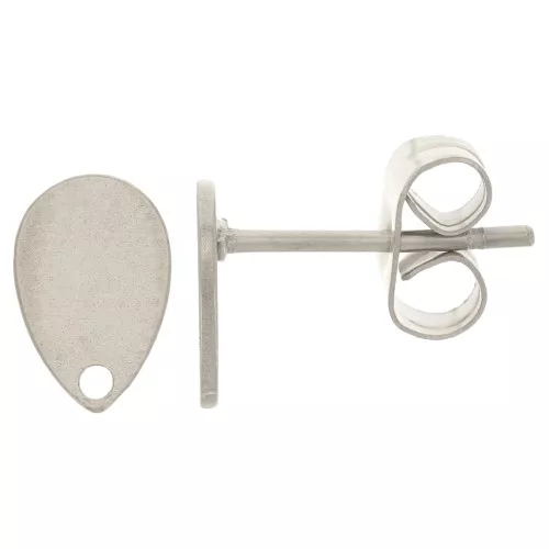 Orecchini goccia con foro mm. 8 Acciaio inox x2