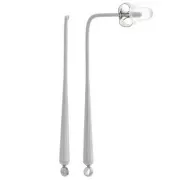 Clous d'oreilles gouttes fines 36x2 mm avec anneau fermé - Acier inox 304L x2