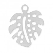 Ciondolo foglia di filodendro mm. 18 Placcatura argento fino x1|raw }}