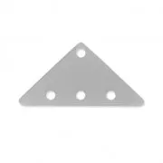 Separatore triangolo 3 file in plexigas12.5x25 mm Silver Opaco x1