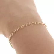 Catena maglia rotonda fine mm.3 dorato con oro fino x m. 1