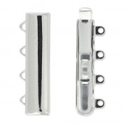 Chiusura 4 file mm. 9x25 placcato rodio