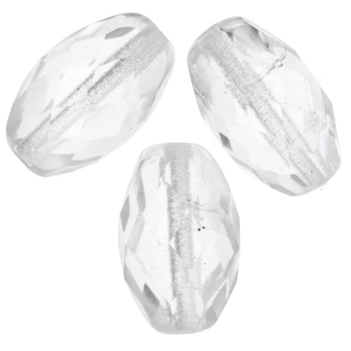 Olive sfaccettate 12x7,5 mm Cristallo x20