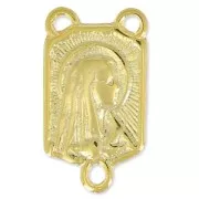 Separatore Vergine Maria per rosario mm. 19x10 dorato con oro fino x1