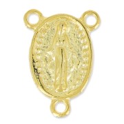 Separatore Vergine Maria per rosario mm. 18x13 dorato con oro fino x1|raw }}