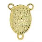 Separatore Vergine Maria per rosario mm. 18x13 dorato con oro fino x1