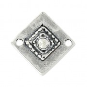 Separatore losange 2 fori mm. 21 argentato antico x1|raw }}