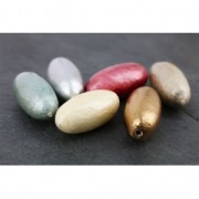 Oliva di carta pesta effetto metalizzato 18x39 mm Sand x1