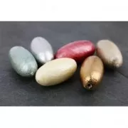 Oliva di carta pesta effetto metalizzato 18x39 mm Sand x1