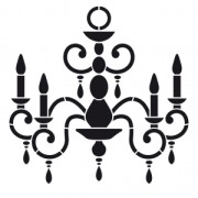 Stencil decorativo modello grande 29,7x42 cm Lustre Chandelier x1