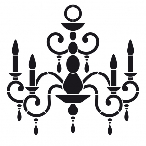 Stencil decorativo modello grande 29,7x42 cm Lustre Chandelier x1