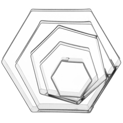 Set di 5 stampini in ferro bianco modellaggio e cucina 20-50 mm Hexagone