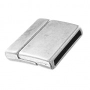 Chiusura magnetica mm.23,8x24,4 per cordone mm. 20 Placcatura argento antico|raw }}